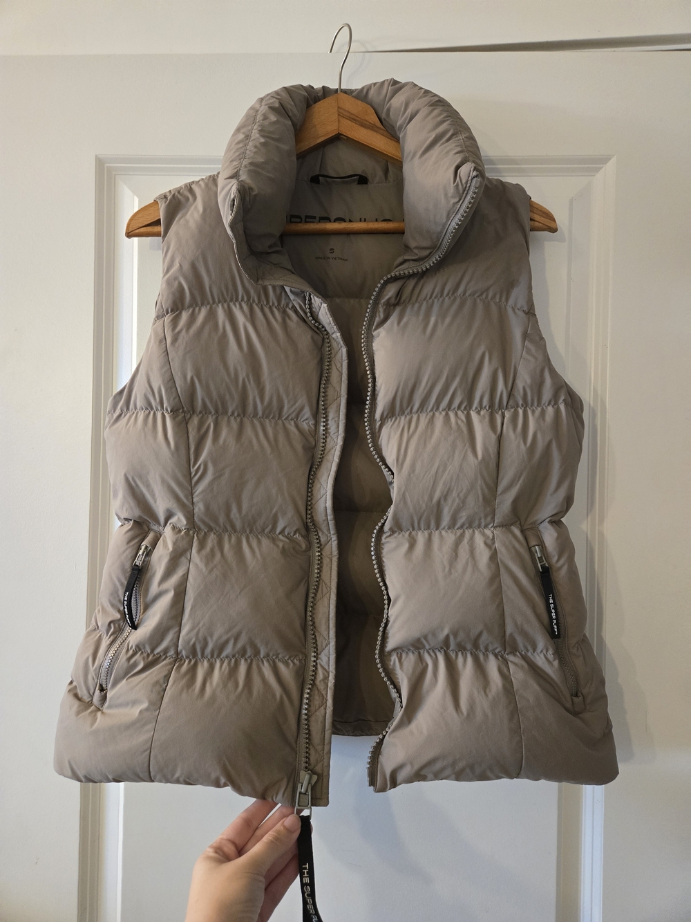 Aritzia Light Taupe Superpuff Vest